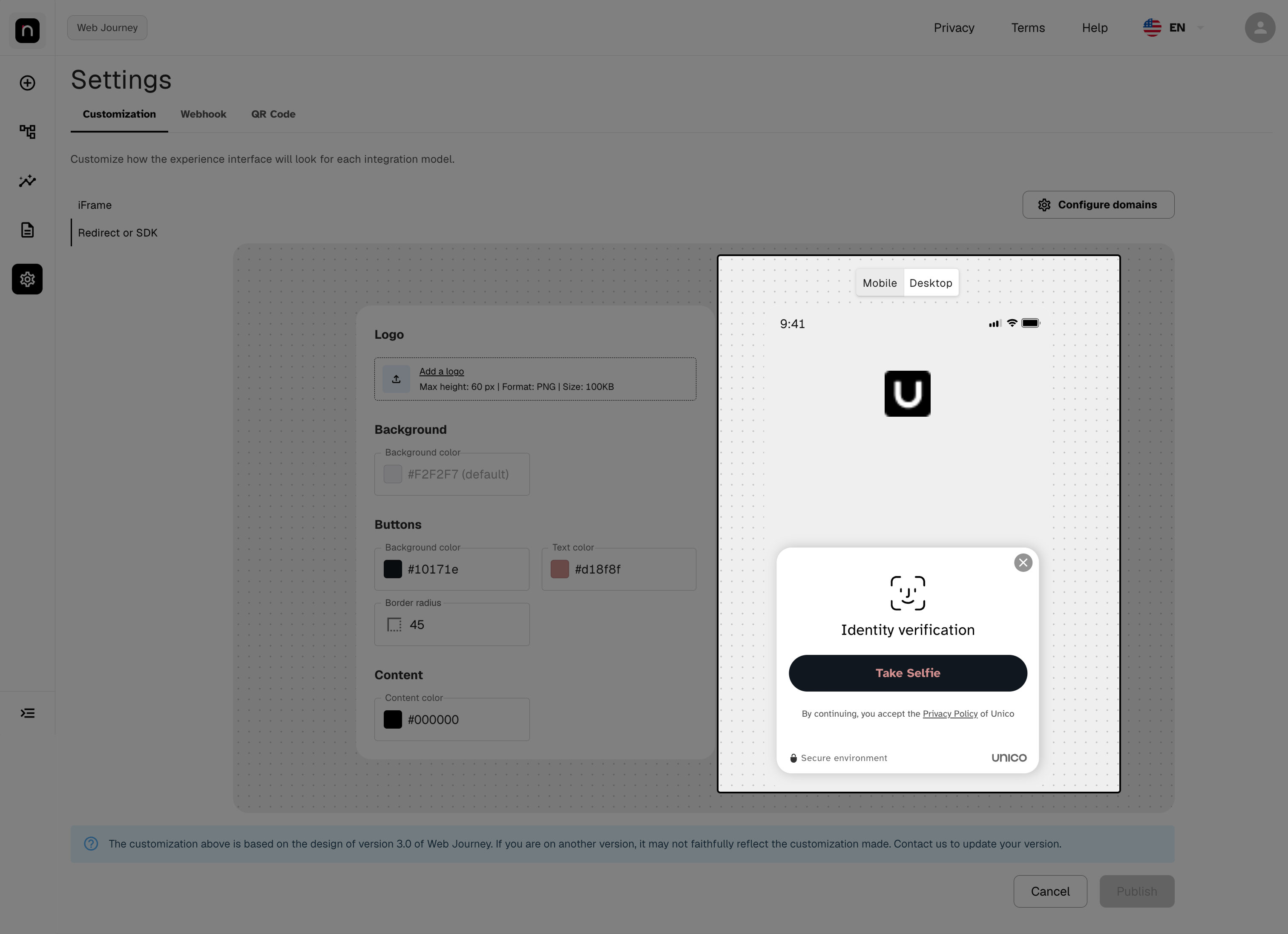 Auswahlschalter Mobilgerät / Desktop in der Vorschau